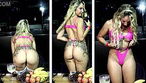 Marilia oliveira strips sensually in the naughty game