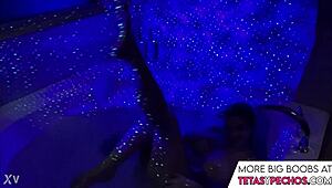 Big Blue Tits Soaked In Intense Bath Tub Action