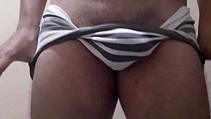 this gay guy in sexy cueca flaunts his big ass