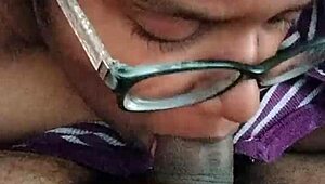 Watch Her Suck With Glasses On!