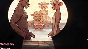 feeling the thrill of groped tits and erect cocks in public bath group hentai