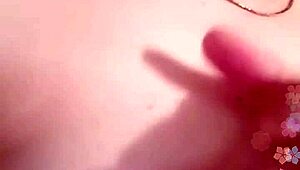 Girl masturbates solo with pussy and tits exposed