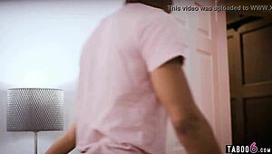 Homeless brunette voyeur watches interracial couple fuck hardcore