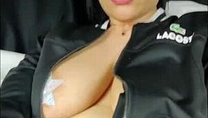 Gabyxvideosx plays with dildo and shows ass