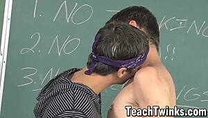 Twinks Caleb Coniam and Ashton Rush Anal Fuck Hard in Classroom