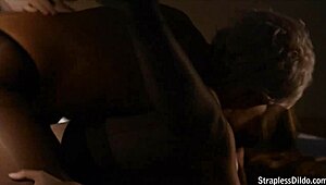 Exploring pantyhose with a strapless dildo for intimate pleasure