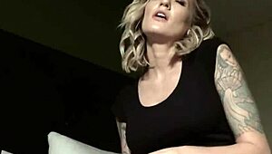 reagan lush teases with oiled pantyhose legs in footjob fun