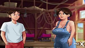 anime teen milf gets shower facial in hentai cartoon scene