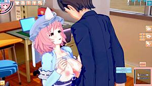 want to see yuyuko from touhou getting her big tits rubbed in this hentai game?