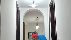 coolmarina pees and plays with a bottle