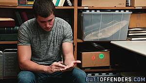 i got caught shoplifting and got a huge facial from the security guard's big cock