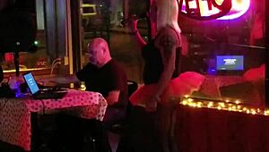 At the tranny party, the blonde shemale gets wild with everyone