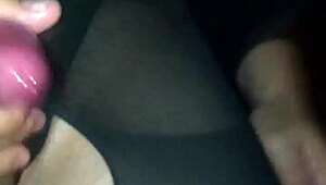 She stripped naked in the dark nature, oiled her body in stockings, and got cum publicly.