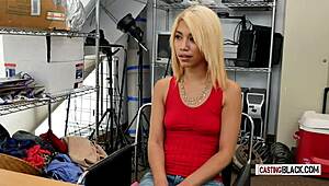 A Blonde Teen 18+ Participates In Casting Interview
