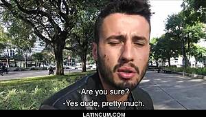 young straight brazilian guy gets paid cash to bareback fuck gay twink stranger on camera pov