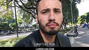 young straight brazilian guy gets paid cash to bareback fuck gay twink stranger on camera pov