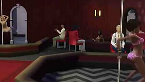 The Sims 4 Strip Club Gameplay Part 3: Teen Dancer Teases with Handjob and Creampie in Night Club Fun