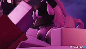 In this 3d cartoon, she gives a boobjob paizuri with cum on tits