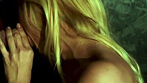 Wow, Watch Sexy Blonde Sarah Swallow That Huge Cock at Glory Hole!