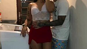 Morena opens her pussy for tattooed guy to cum inside!