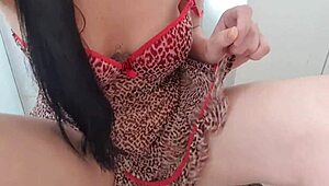 Hey, wanna see this naughty girl tease with her sheer nightgown?