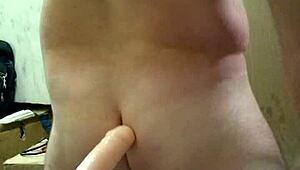 Joey D moans loudly as long machine assfucks her anal hole deeply in intense session.