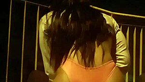 Adorable brunette shows off her legs in a casual pose