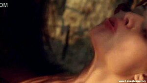 Blonde And Brunette Lesbians Strapon Fuck Redhead's Pussy