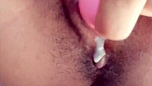 she starts her solo session with a shaved wet pussy dripping all over the place, feeling every sensation build up slowly