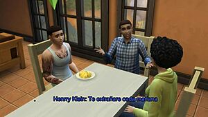 Chico在模拟游戏里操陌生妹子和她妈