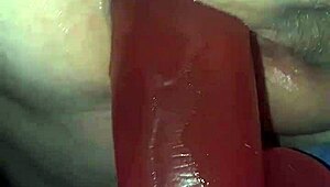 bbw milf bounces on big red dildo 😏