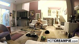 Hidden cam captures olivia and derrick in nude fucking with creampie