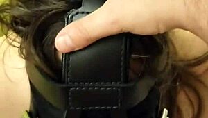 Masked Deepthroat Blowjob in BDSM Oral Session