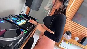 dj lauren's latina ass gets facial cumshot after hot fucking