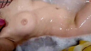 hot russian girl takes a relaxing bath with her friend