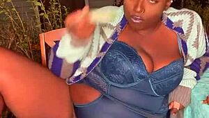 Ecstatic solo veggie dildo play