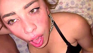 Cum Drips from Her Nose After Intense Face Fucking