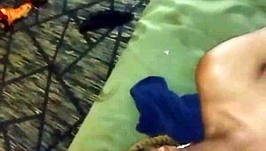 Intense pounding of pretty brown pussy leads to cumshot.