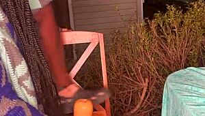 Ecstatic solo veggie dildo play