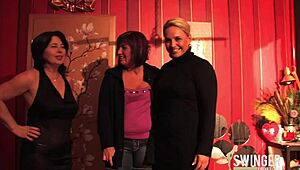 Three German MILF Lesbians Play With Toys At The Grill