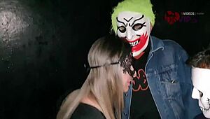 Cristina Almeida Drinks Strangers' Cum at Halloween Cinema