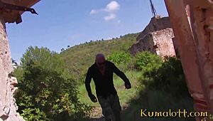 Sweet Brunette Fucked Hard In Ruins!