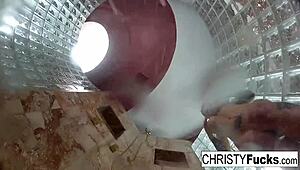 Christy Dahlia and Ivan Enjoy Shower Sex with Oral and Big Tits