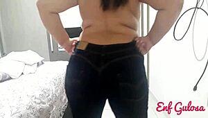 Massive lingerie-clad BBW slut shows off fat ass in close-up action