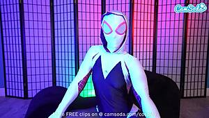 Kelsi Monroe cosplay Gwen Stacy webcam狂潮喷！