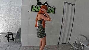 Hey, watch this redhead latina teen try double penetration and anal.