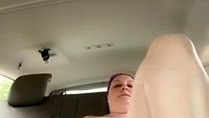 Laina Marie masturbates with vibrator and fingers in truck