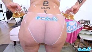 busty milf sara jay gets oiled up for fun