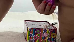 Mature milf with big ass rides dildo in amateur toy session