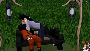 Hinata and Naruto share their first intimate encounter in hentai style